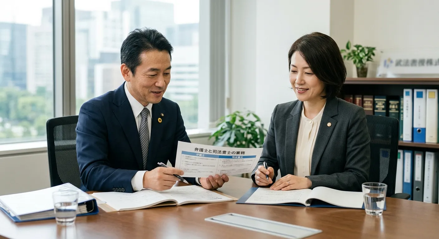 弁護士と司法書士の費用を比較するイメージ