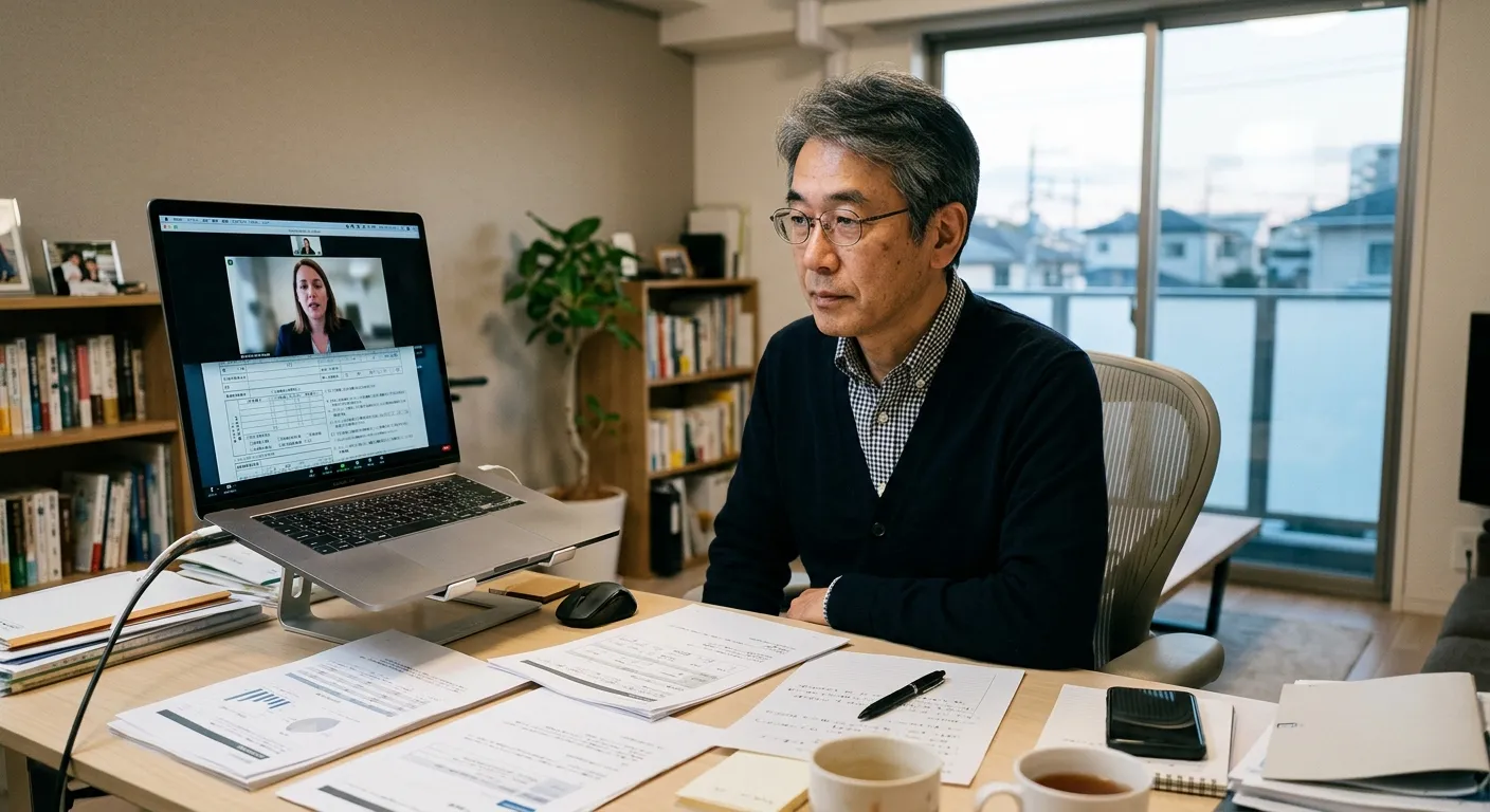 オンラインで相続手続きをする日本人のイメージ