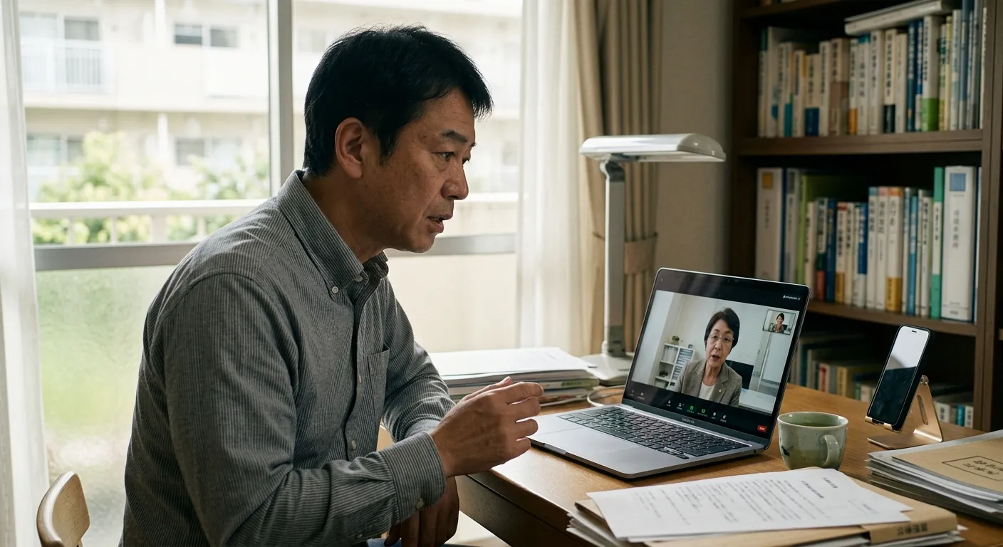 オンラインで相続手続きをする日本人のイメージ