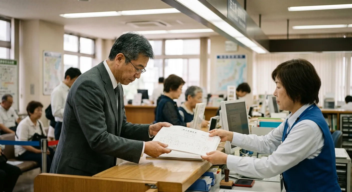 法務局で法定相続情報一覧図の申出をするイメージ