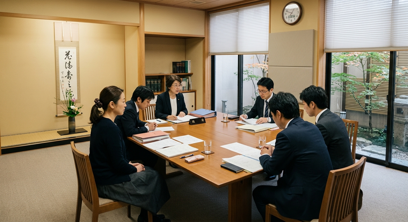 家庭裁判所で遺産分割調停を行うイメージ