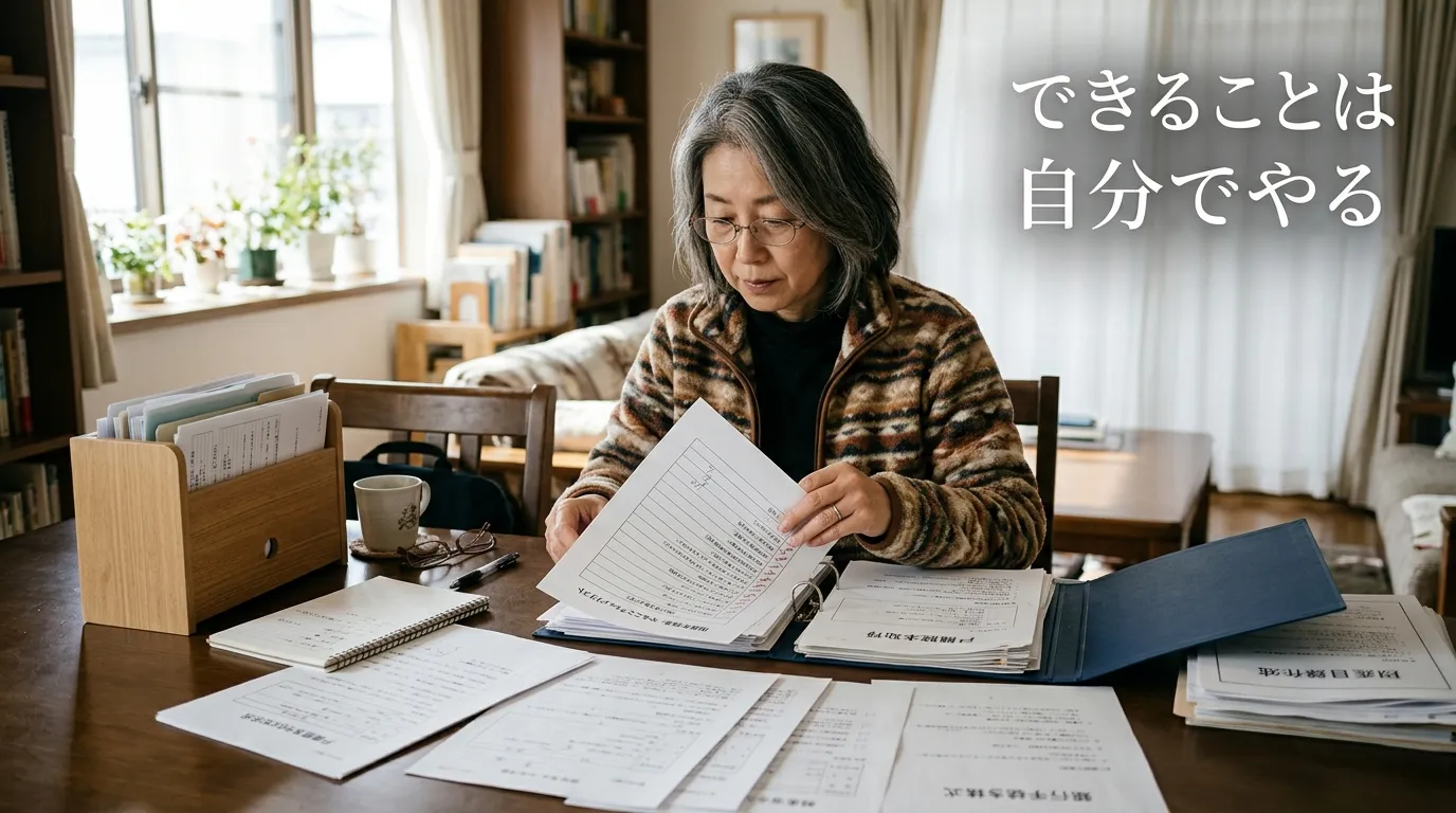 自分で書類を整理して費用節約