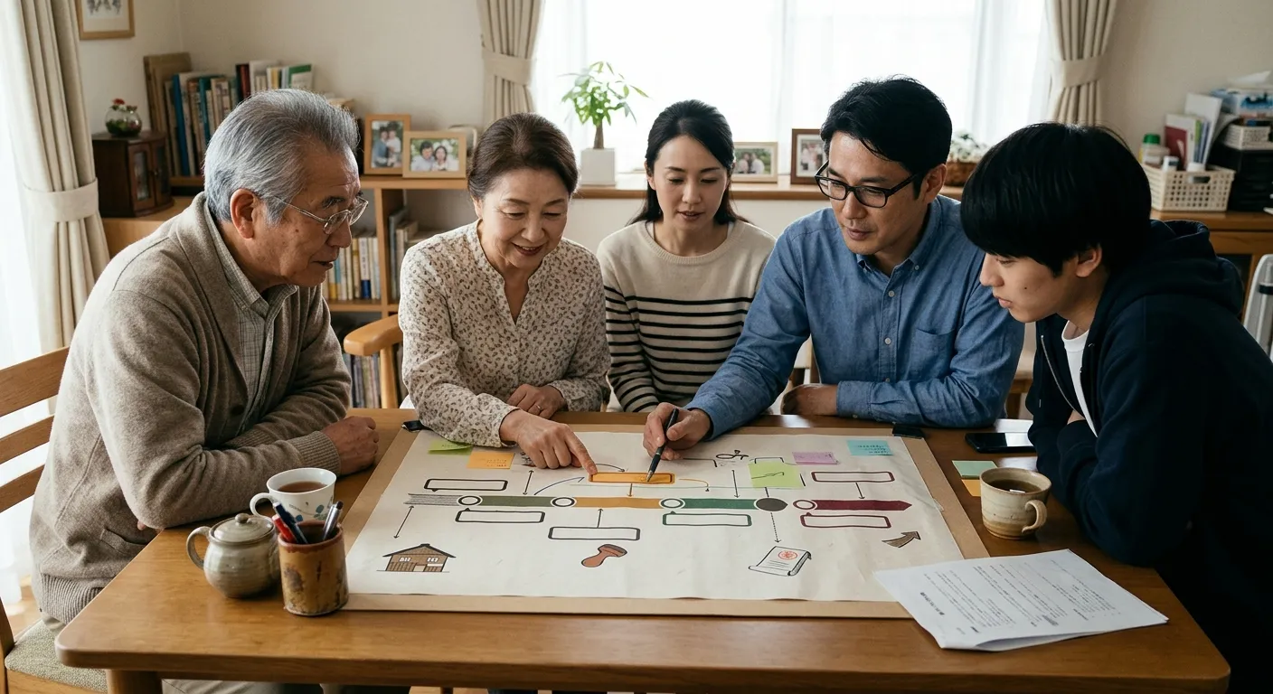 相続手続きのタイムラインを示すイメージ