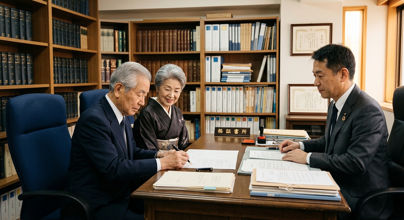 公証役場で公正証書遺言を作成する｜公証人と遺言者