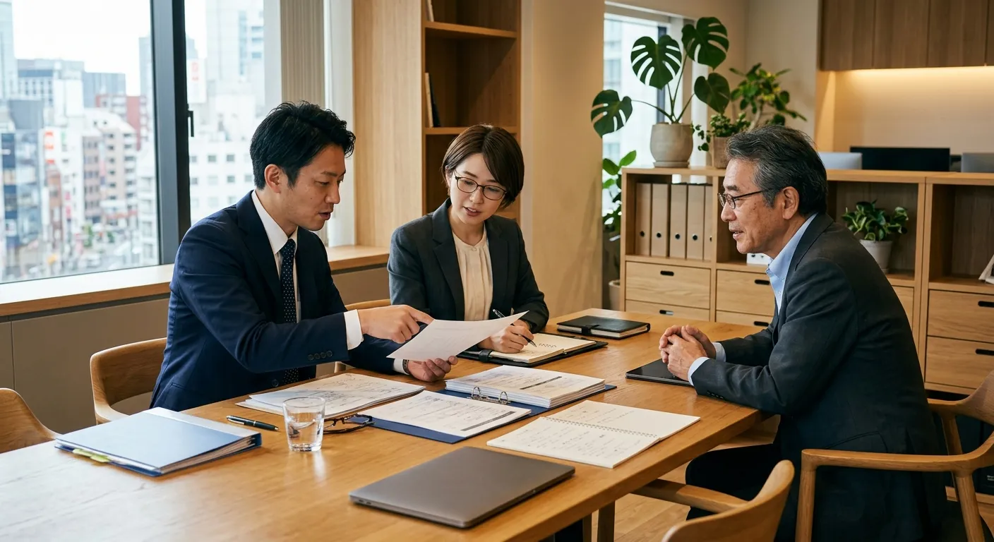 弁護士・税理士のチームで対応する様子