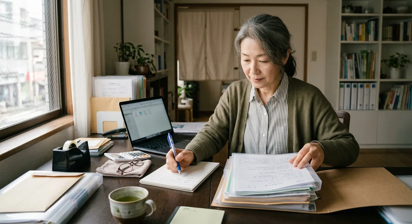 無料相談の準備をする日本人