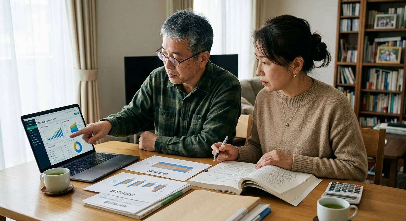生前贈与の対策を考える日本人夫婦のイメージ