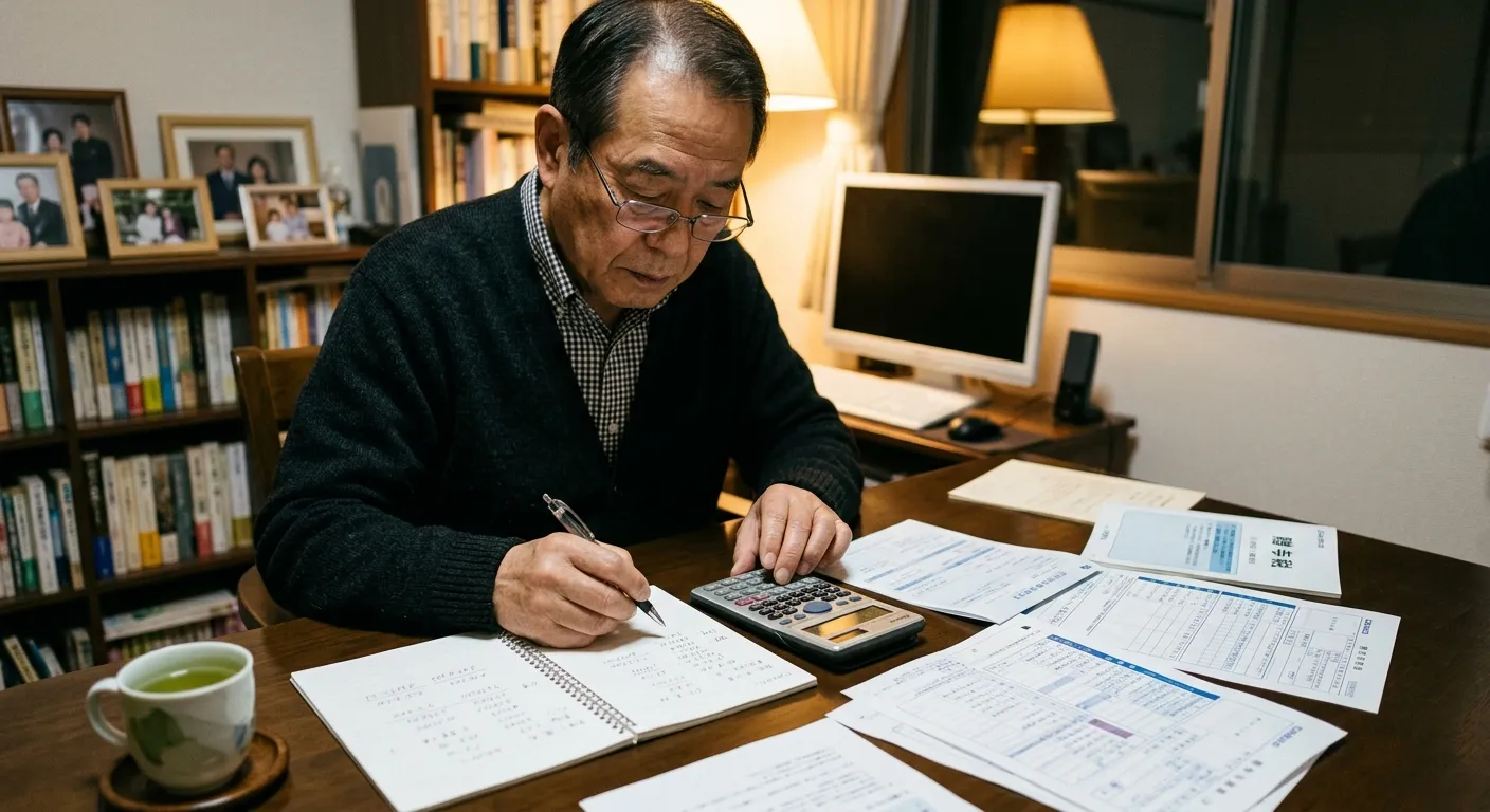 生前贈与の贈与税を計算する日本人のイメージ