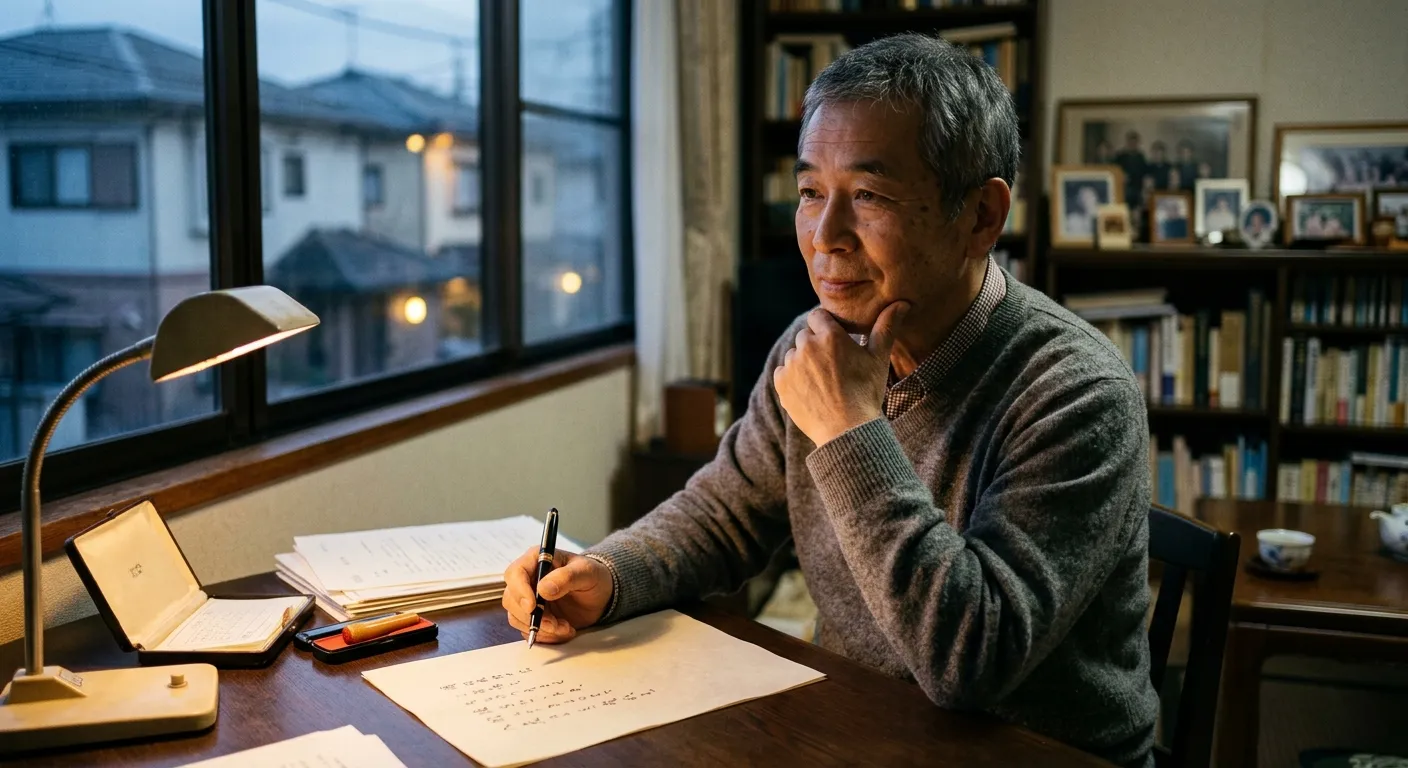 疎遠な兄弟への手紙を書く日本人のイメージ