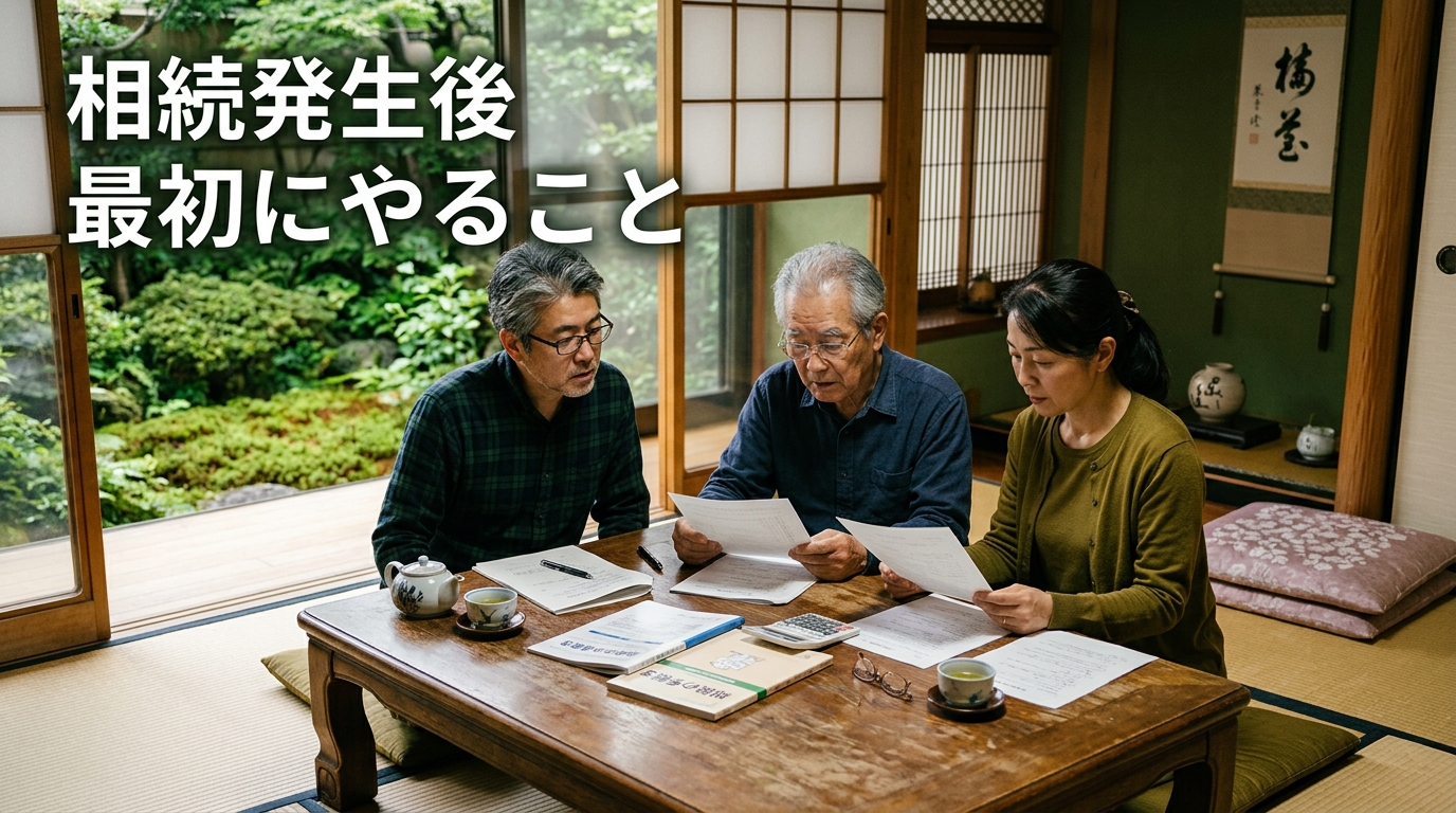 相続発生後にやること｜家族が書類を確認する写真
