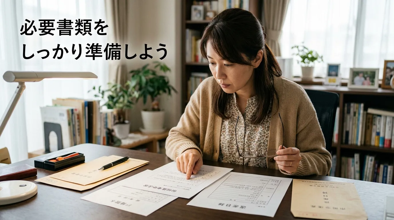 相続放棄の必要書類を確認する女性