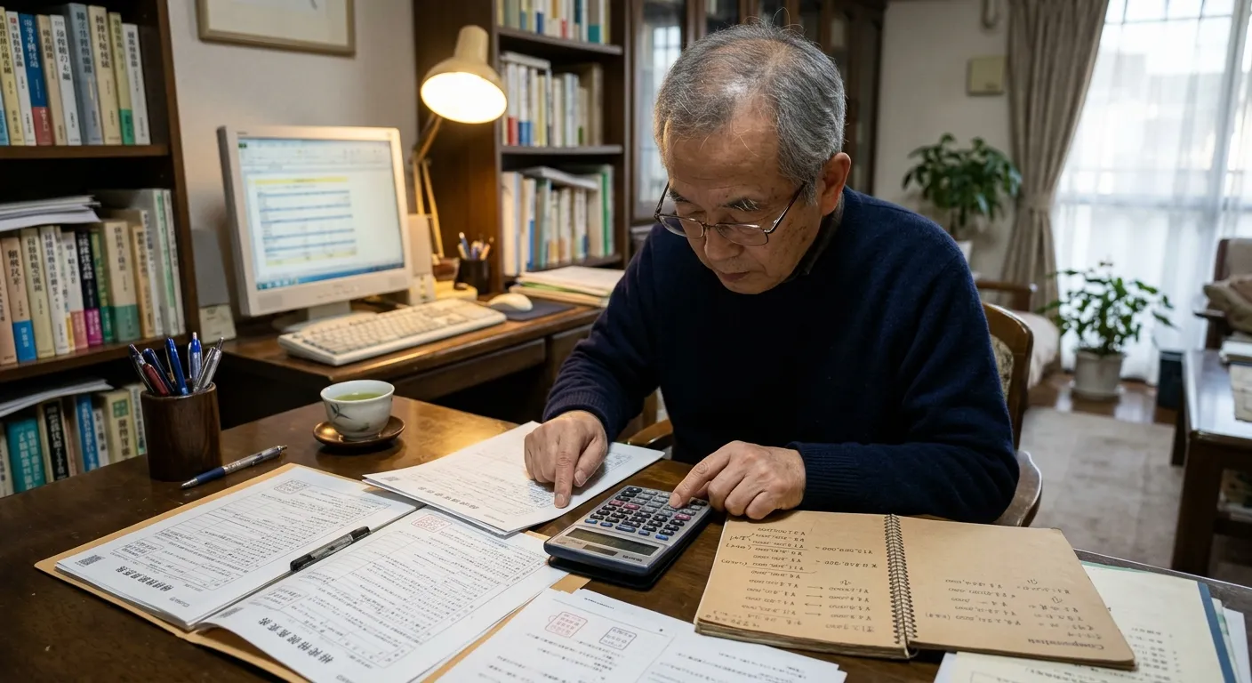 相続時精算課税の計算をする日本人のイメージ