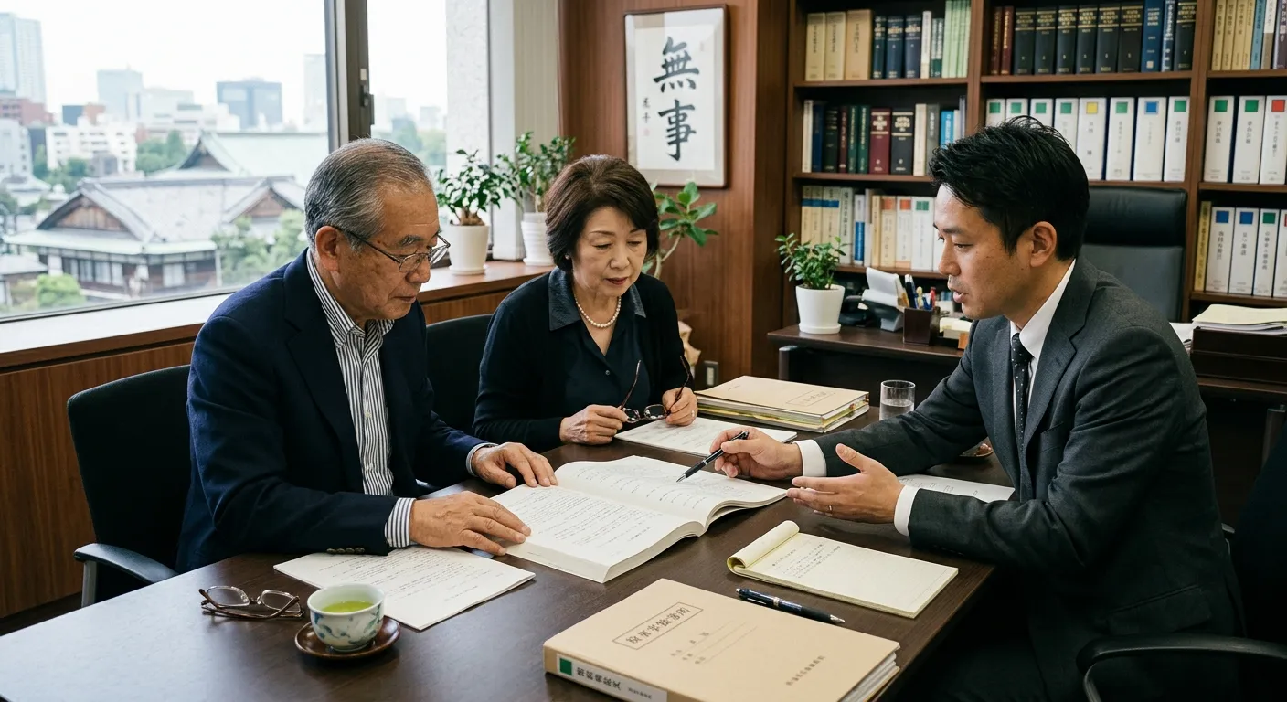 相続の専門家に相談する日本人シニアのイメージ