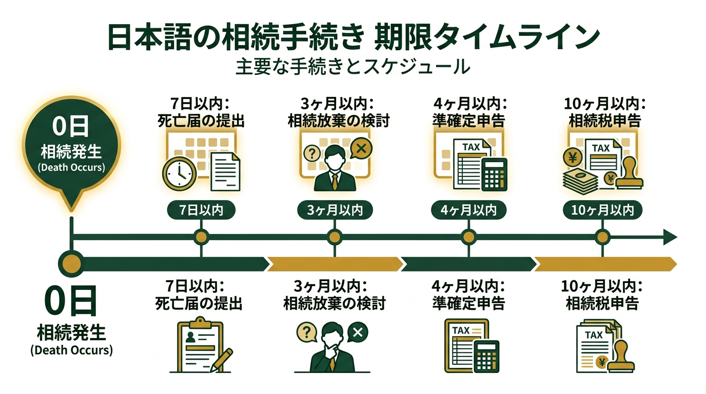 相続手続きの期限タイムライン