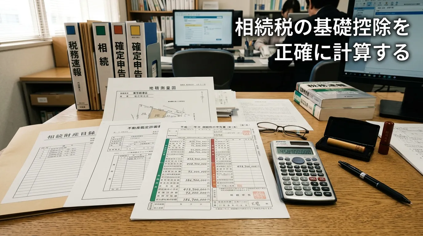 相続税の計算書類と電卓
