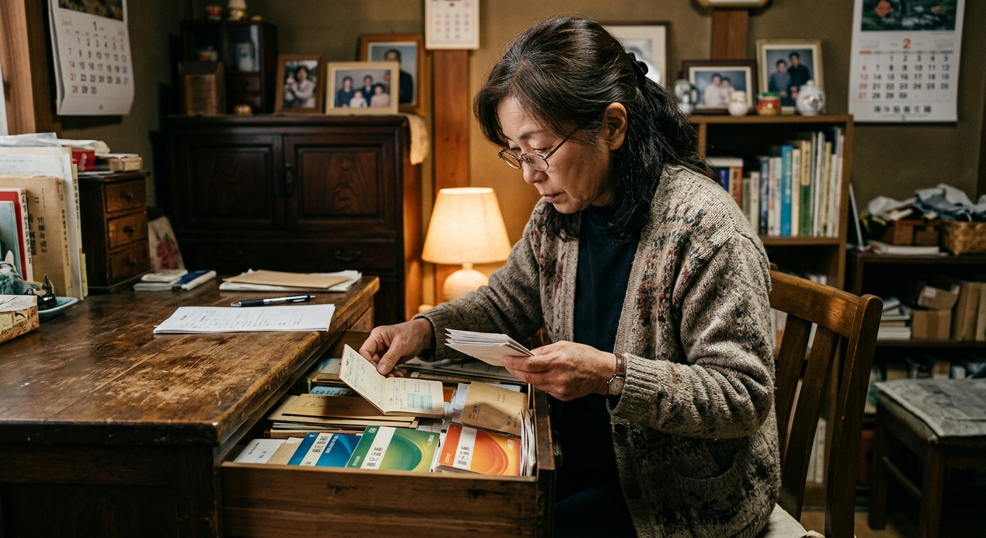亡くなった親の通帳を探す｜引き出しを調べる家族